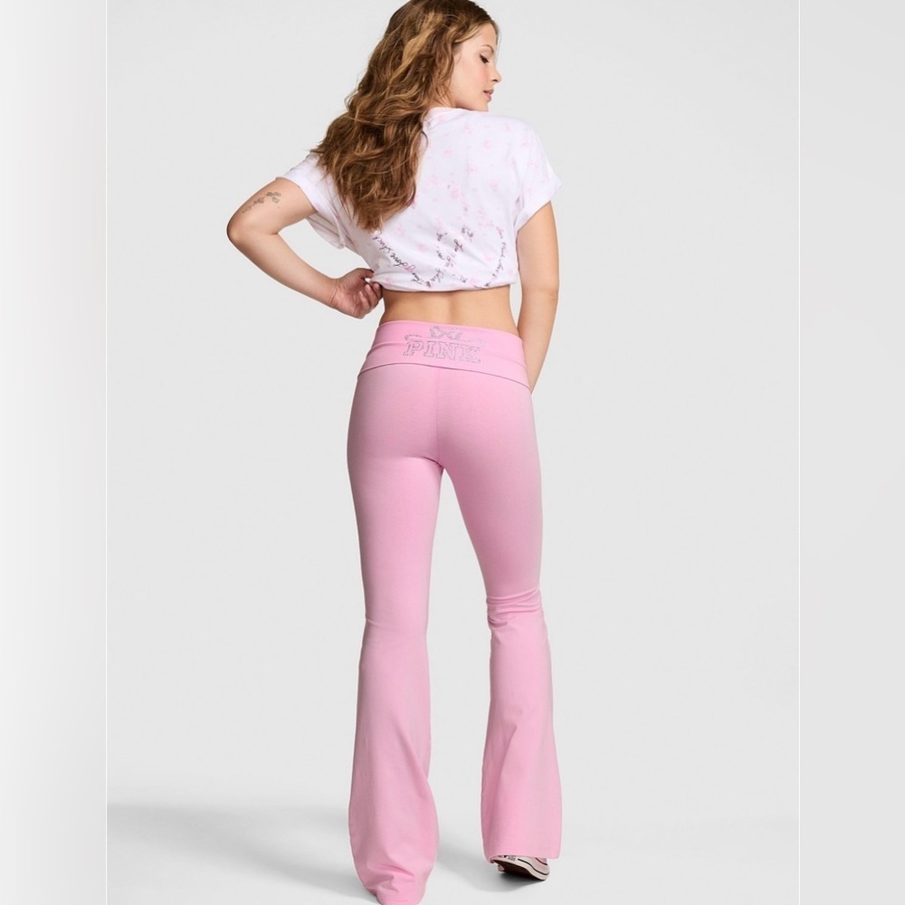 PINK X LOVESHACKFANCY bling foldover leggings X-small short  NWT